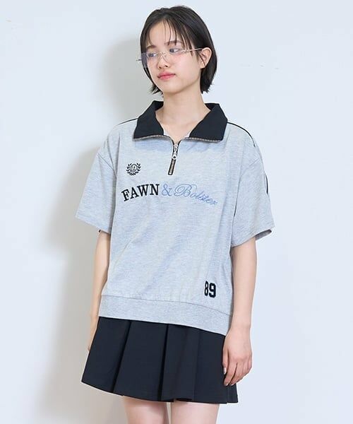 Lovetoxic / ラブトキシック Tシャツ | 【LTXC】【接触冷感/ひんやり】ハーフジップセットアップ（トップ グレー）