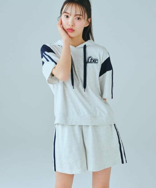 Lovetoxic / ラブトキシック パーカー | 【LTXC】【GOODPRICE】【綿100％】ラインパーカセットアップ（シロ杢）