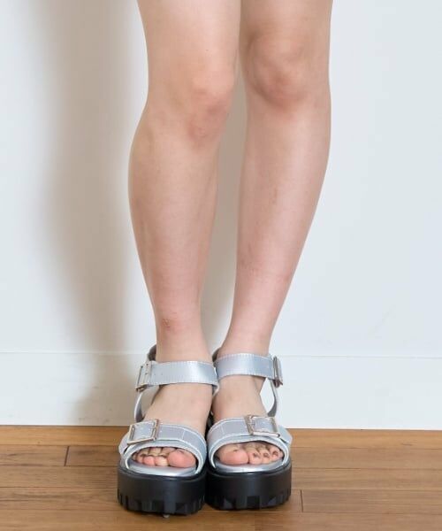 Lovetoxic / ラブトキシック サンダル | 【LTXC】バックル合皮サンダル(シルバー)