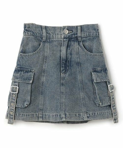 Lovetoxic / ラブトキシック ショート・ハーフ・半端丈パンツ | 【LTXC】カーゴデニムミニスカート（ブルー）