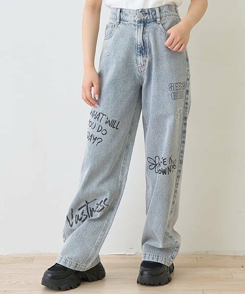 Lovetoxic / ラブトキシック その他パンツ | 【LTXC】ペイントデニムパンツ（ブルー）