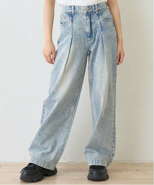 Lovetoxic / ラブトキシック その他パンツ | 【LTXC】タックワイドデニムパンツ（サックス）