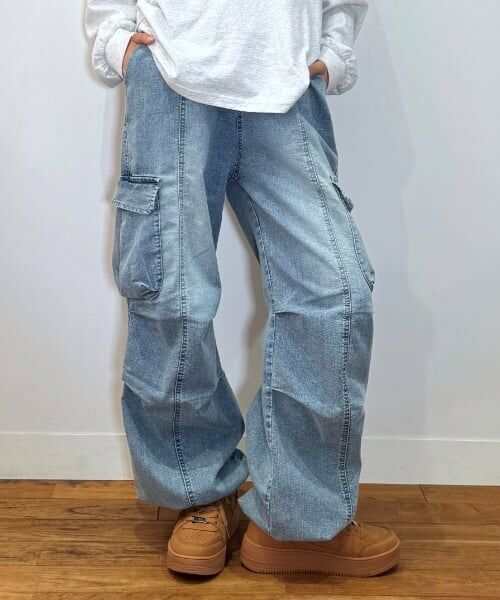 Lovetoxic / ラブトキシック その他パンツ | 【LTXC】【速乾】【ストレッチ】デニムカーゴパンツ（ブルー）