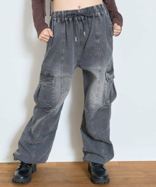Lovetoxic / ラブトキシック その他パンツ | 【LTXC】【速乾】【ストレッチ】デニムカーゴパンツ（グレー）