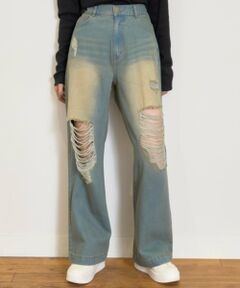 Lovetoxic / ラブトキシック その他パンツ | 【LTXC】ダメージデニムワイドパンツ