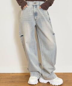 Lovetoxic / ラブトキシック その他パンツ | 【LTXC】ダメージデニムワイドパンツ