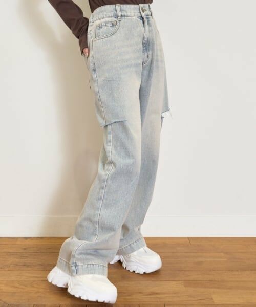 Lovetoxic / ラブトキシック その他パンツ | 【LTXC】ダメージデニムワイドパンツ | 詳細2