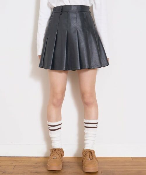 Lovetoxic / ラブトキシック ショート・ハーフ・半端丈パンツ | 【LTXC】合皮プリーツスカート（黒）