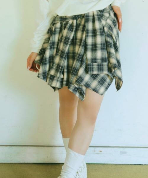 Lovetoxic / ラブトキシック ショート・ハーフ・半端丈パンツ | 【LTXC】腰巻き風チェックキュロット | 詳細1