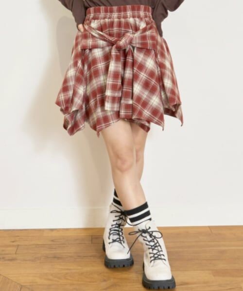 Lovetoxic / ラブトキシック ショート・ハーフ・半端丈パンツ | 【LTXC】腰巻き風チェックキュロット | 詳細2