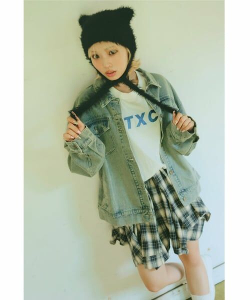 Lovetoxic / ラブトキシック ショート・ハーフ・半端丈パンツ | 【LTXC】腰巻き風チェックキュロット（紺）