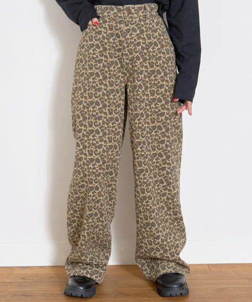 Lovetoxic / ラブトキシック その他パンツ | 【LTXC】レオパード柄ロングワイド゛パンツ（茶）