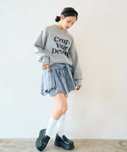 Lovetoxic / ラブトキシック ショート・ハーフ・半端丈パンツ | 【LTXC】腰巻き風デニムキュロット | 詳細1