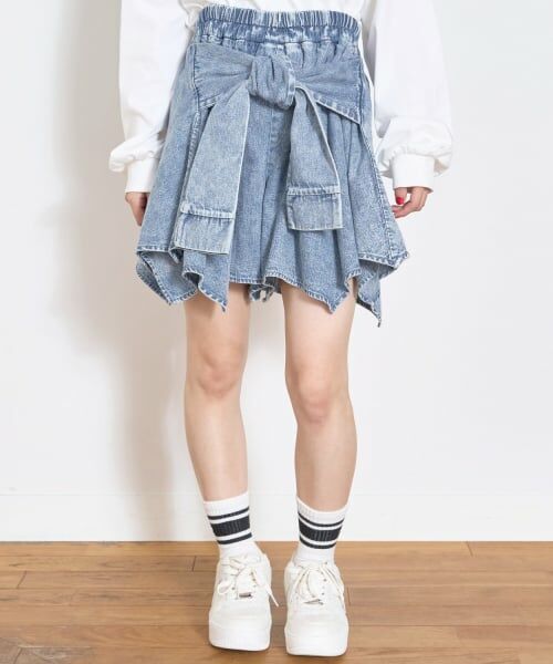 Lovetoxic / ラブトキシック ショート・ハーフ・半端丈パンツ | 【LTXC】腰巻き風デニムキュロット | 詳細3