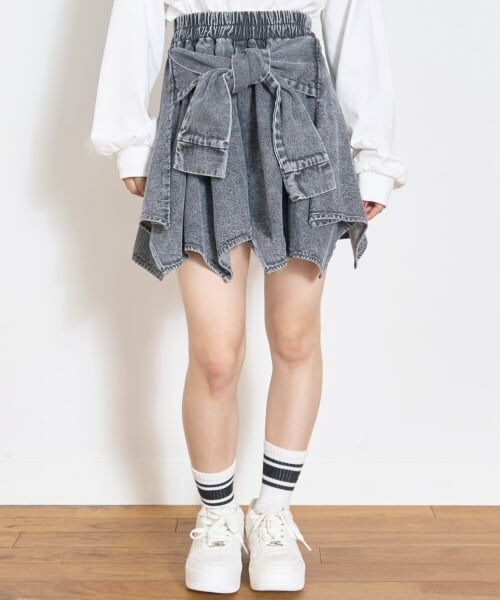 Lovetoxic / ラブトキシック ショート・ハーフ・半端丈パンツ | 【LTXC】腰巻き風デニムキュロット | 詳細4