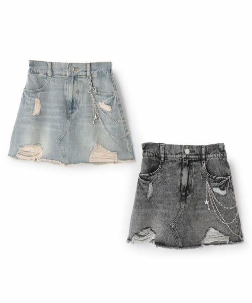 Lovetoxic / ラブトキシック ミニ・ひざ丈スカート | 【LTXC】チェーンつきダメージデニムミニスカート | 詳細10