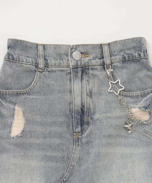 Lovetoxic / ラブトキシック ミニ・ひざ丈スカート | 【LTXC】チェーンつきダメージデニムミニスカート | 詳細2