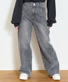 Lovetoxic / ラブトキシック その他パンツ | スタッズフリンジデニムパンツ