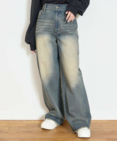 Lovetoxic / ラブトキシック その他パンツ | スタッズフリンジデニムパンツ | 詳細2