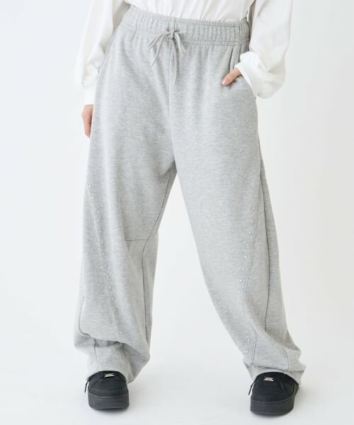Lovetoxic / ラブトキシック その他パンツ | 【LTXC】【起毛】スタッズカーブスウェットパンツ（グレー）