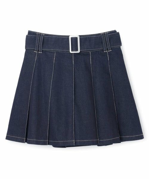 Lovetoxic / ラブトキシック ショート・ハーフ・半端丈パンツ | 【LTXC】美脚見えベルトつきデニムプリーツスカート | 詳細10