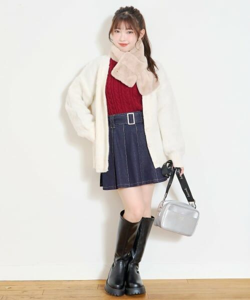 Lovetoxic / ラブトキシック ショート・ハーフ・半端丈パンツ | 【LTXC】美脚見えベルトつきデニムプリーツスカート | 詳細6