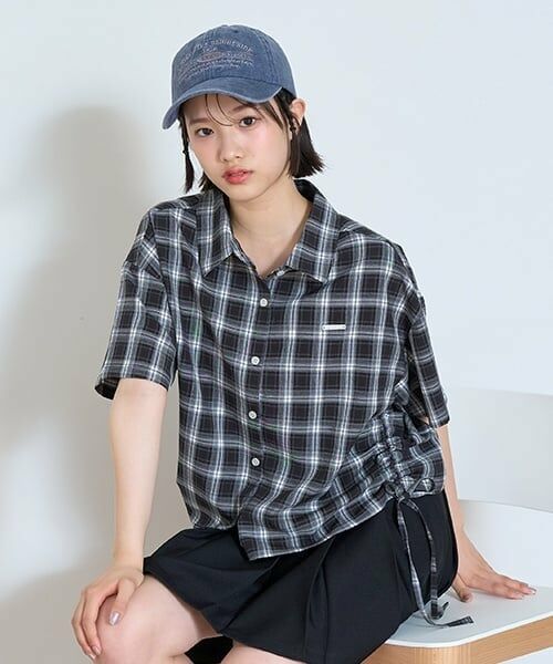 Lovetoxic / ラブトキシック シャツ・ブラウス | 【LTXC】サイドドロスト半袖シャツ | 詳細1