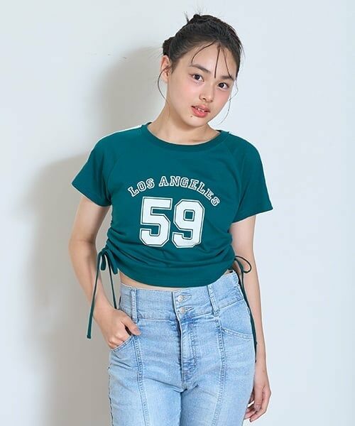 Lovetoxic / ラブトキシック Tシャツ | 【LTXC】【接触冷感/ひんやり】ドロストナンバーTシャツ（グリーン）