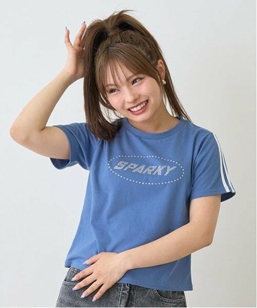 Lovetoxic / ラブトキシック Tシャツ | 【LTXC】【吸水速乾/さらさら】ラインストーンTシャツ（ブルー）