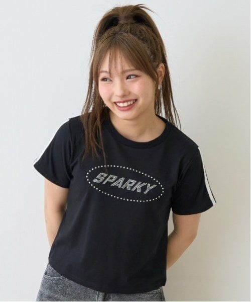 Lovetoxic / ラブトキシック Tシャツ | 【LTXC】【吸水速乾/さらさら】ラインストーンTシャツ（黒）