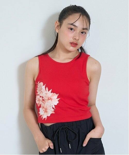 Lovetoxic / ラブトキシック キャミソール・チューブトップ | 【LTXC】【Dリーグ参戦チーム/CHANGE RAPTURES/AYUMI】カップつきタンクトップ（赤）