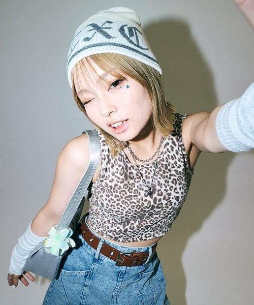 Lovetoxic / ラブトキシック キャミソール・チューブトップ | 【LTXC】【接触冷感/ひんやり】柄/無地短丈タンクトップ（ベージュ）