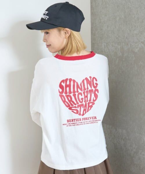 Lovetoxic / ラブトキシック Tシャツ | 【GOODPRICE】【LTXC】ハートバイカラー長袖Tシャツ（赤）