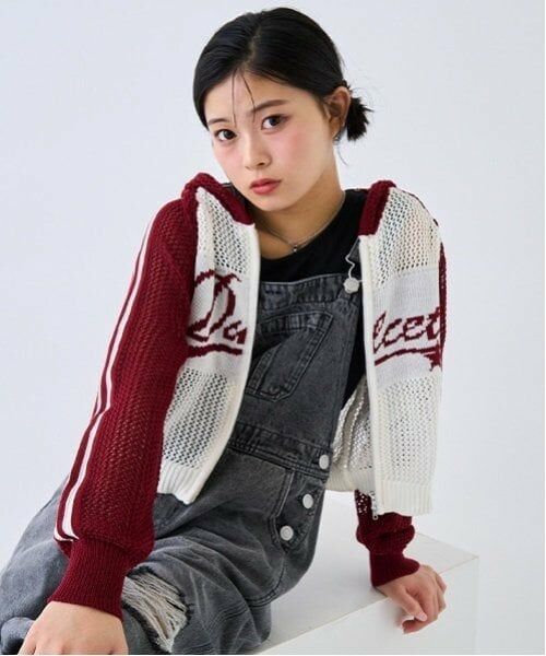 Lovetoxic / ラブトキシック パーカー | 【LTXC】メッシュラグランZIPパーカ（エンジ）