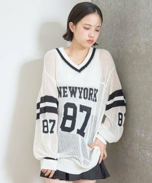 Lovetoxic / ラブトキシック ニット・セーター | 【LTXC】メッシュナンバーニットセット（オフ ホワイト）