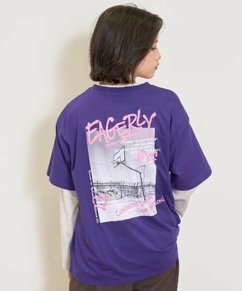 Lovetoxic / ラブトキシック Tシャツ | 【LTXC/速乾】ルーズTシャツレイヤードセット（パープル）