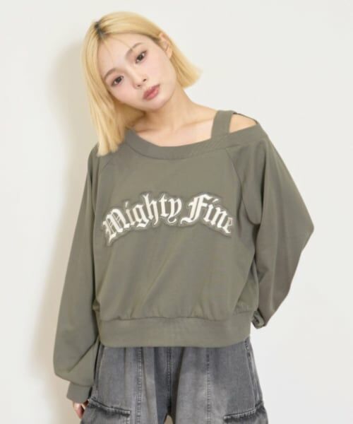 Lovetoxic / ラブトキシック Tシャツ | 【LTXC】ワンショル長袖Tシャツ（カーキ）