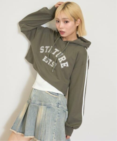 Lovetoxic / ラブトキシック パーカー | 【LTXC/速乾】短丈パーカインナーSET（カーキ）