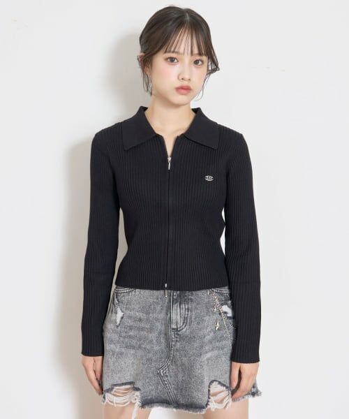 Lovetoxic / ラブトキシック カーディガン・ボレロ | 【LTXC】リブWZIPカーディガン | 詳細5