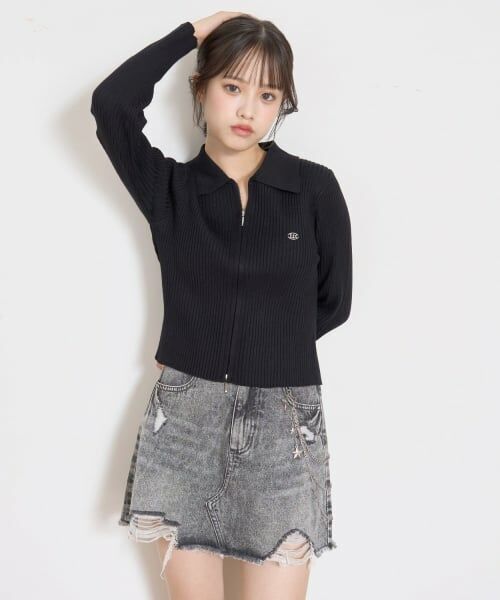 Lovetoxic / ラブトキシック カーディガン・ボレロ | 【LTXC】リブWZIPカーディガン | 詳細6