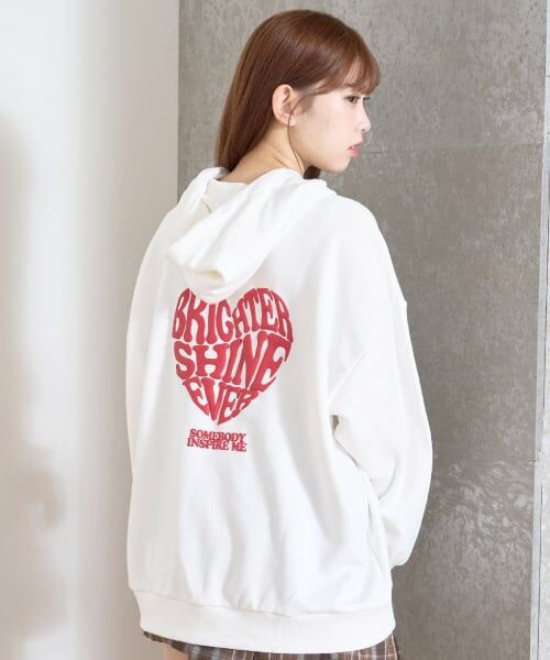 Lovetoxic / ラブトキシック パーカー | 【秒かわトップス】【LTXC】プクプクハートルーズパーカー（オフ ホワイト）