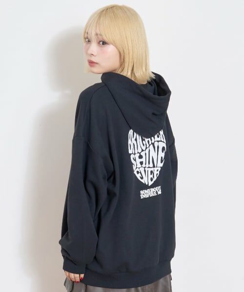 Lovetoxic / ラブトキシック パーカー | 【秒かわトップス】【LTXC】プクプクハートルーズパーカー（黒）