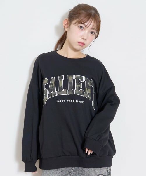 Lovetoxic / ラブトキシック スウェット | 【LTXC】柄ロゴアップリケルーズスウェット（黒）