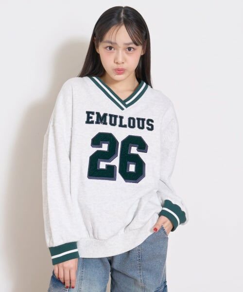 Lovetoxic / ラブトキシック スウェット | 【LTXC】【綿100％】裏起毛ナンバールーズスウェット | 詳細1