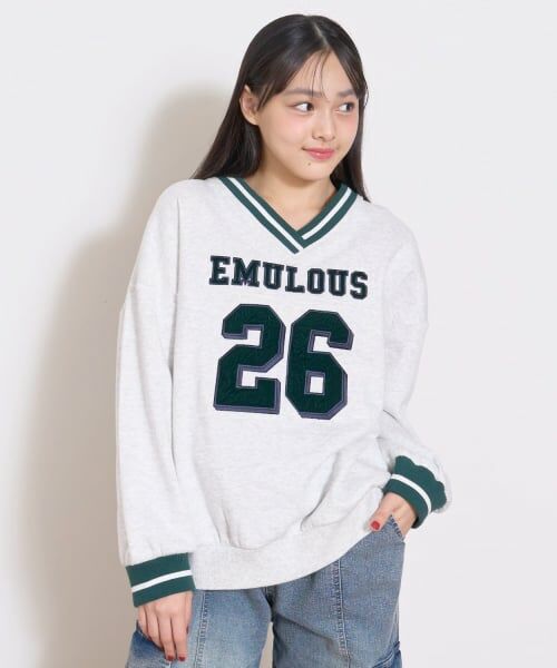 Lovetoxic / ラブトキシック スウェット | 【LTXC】【綿100％】裏起毛ナンバールーズスウェット（シロ杢）