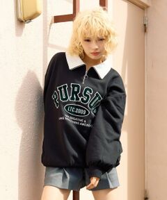 Lovetoxic / ラブトキシック スウェット | 【LTXC】裏起毛ハーフジップスウェット