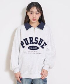 Lovetoxic / ラブトキシック スウェット | 【LTXC】裏起毛ハーフジップスウェット