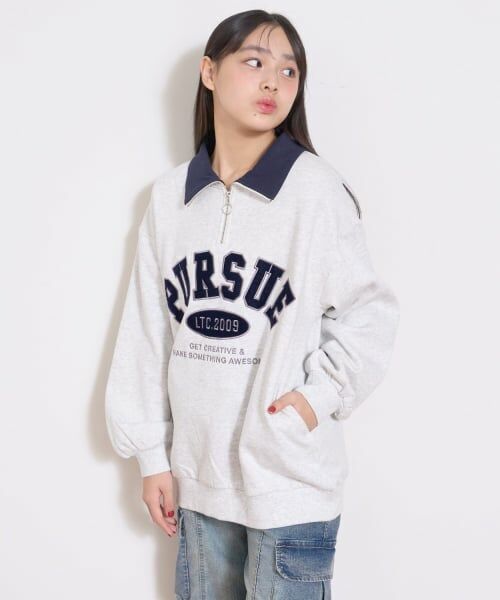 Lovetoxic / ラブトキシック スウェット | 【LTXC】裏起毛ハーフジップスウェット | 詳細3