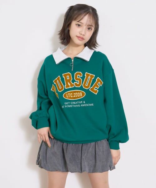 Lovetoxic / ラブトキシック スウェット | 【LTXC】裏起毛ハーフジップスウェット | 詳細4