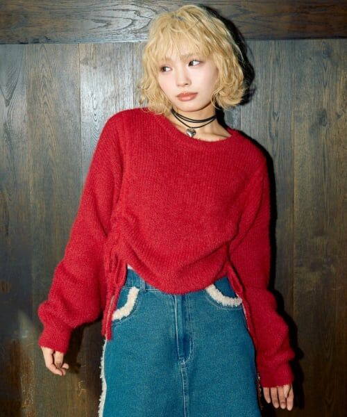 Lovetoxic / ラブトキシック ニット・セーター | 【LTXC】ドロストニット（赤）